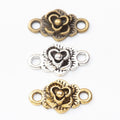 Rose Connector Metal Charm 3 Finish Options Craft Supply view 5