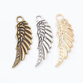 Curved Feathered Wing Metal Charms in 3 Pictured Finishes view 5