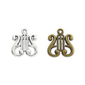 Lyre Instrument Metal Charm Pendant in 2 Finishes for DIY Jewelry view 5