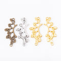 Leaf Branch Double Loop Metal Connector in Three Finishes view 5