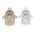 Openwork Hamsa Hand Charm in Antique Bronze and Silver Tone view 5
