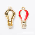 Vintage Finish Metal Enamel Hot Air Balloon Charms in 8 Style Options view 5
