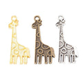 Tall Giraffe Charms in Three Contrasting Metal Finishes view 5