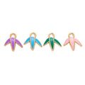 Enamel Leaf Bud Detailed Alloy Charm in 4 Pictured Options view 5