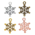 Beaded Tip Snowflake Charms in Four Vintage Metal Finishes view 5