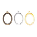 Oval Open Back Bezel in 3 Metal Finishes for Jewelry Making view 5