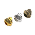 Patchwork Heart Large Hole Bead with a heart form with dotted in 3 Metal Finishes view 5