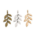 Leafy Branch Metal Charms in Four Finishes for Jewelry Making view 5