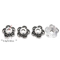 Mixed Flower Bead Caps with six distinct flower in 6 Metal Finishes view 5
