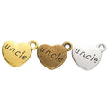 Uncle Engraved Heart Metal Charm in 3 Finishes for Jewelry Making view 5
