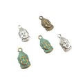 Small Buddha Head Charm in 3 Metal Finishes for Jewelry Making view 5