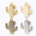 Flowering Cactus Pendant Charms In Five Metal Finishes view 5