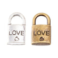 LOVE Heart Padlock Metal Charms in Three Color Finishes view 5