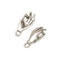 Sculpted Hand Gesture Metal Charm Pendant Jewelry Making Component view 5