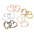 Interlocking Double Heart Charm In 5 Metal Finishes For Jewelry Making view 5
