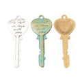Heart Top Key Quote Charm in 3 Metal Finishes for Jewelry Making view 5