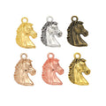 Sculpted Horse Head Metal Charms in Six Metallic Finishes view 5