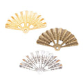 Open Folding Fan Metal Charms in Three Antique Finishes view 5