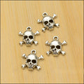 Vintage Style Metal Skull And Crossbones Charm in 2 Metal Finishes view 5