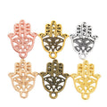 Assorted Hamsa Hand Metal Charm Pendant in 6 Finishes for DIY Jewelry view 5