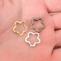 Five Petal Flower Outline Connector Rings In Three Tones view 5