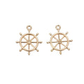 Slim Ship Wheel Charm in 4 Metal Finishes for Jewelry Making view 5