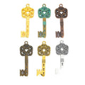 Floral Bow Skeleton Key Charm in Multiple Metal Finishes for Jewelry Making view 5