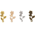 Flower Stem Metal Charm in 4 Pictured Finishes Jewelry view 5