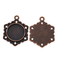 Hexagonal Floral Round Cabochon Settings in Six Metal Finishes view 5