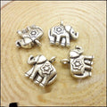 Decorated Elephant Metal Charms in Two Antique Finishes view 5