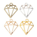 Open Diamond Outline Metal Charms in Four Metallic Finishes view 5