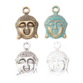 Buddha Head Charm in Four Silver Bronze and Verdigris Finishes view 5