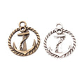 Anchor Medallion Metal Charm 2 Finish Options Craft Supply view 5