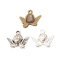 Winged Cherub Face Charms in Three Antique Finishes view 5