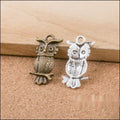 Vintage Finish Metal Two Design Owl Charms in 2 Style Options view 5