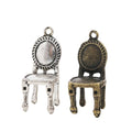 Dimensional Oval Back Chair Charms in Antique Bronze and Silver view 5