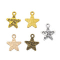 Engraved Message Star Metal Charm for Jewelry Making in 5 Visible Finishes view 5