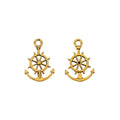 Anchor and Ship Wheel Metal Charm in Three Antique Finishes view 5