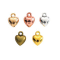Puffed Heart Metal Charms in Five Polished Finishes view 5