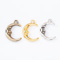 Vintage Finish Metal Moon Face Crescent Charms in 3 Style Options view 5