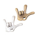 I Love You Hand Sign Metal Charm in 2 Distinct Finishes for Jewelry Making view 5