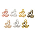 Heart Neck Double Swan Charm Pendants in Seven Finishes view 5