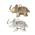 Patterned Elephant Metal Charms in Two Antique Finishes view 5