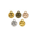 LOVE and PEACE Double Sided Round Charms in Five Finishes view 5