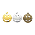 Star Eye Smiley Face Round Pendant Charm in Three Finishes view 5