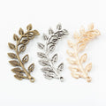 Curved Leaf Branch Connector in 3 Metal Finishes for Jewelry Making view 5