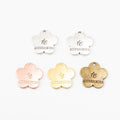 Flower Message Tag Charm In 4 Metal Finishes For Jewelry Making view 5