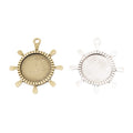 Ship Wheel Round Cabochon Settings in Antique Bronze, Antique Silver view 5