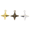 Four Point Star Metal Charms in Three Antique Finishes view 5