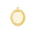 Ornate Oval Cabochon Pendant Tray In Assorted Metal Finishes For Jewelry Crafts view 5